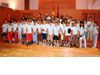 Los consejeros de Presidencia y Sanidad reciben a los niños del campamento que organiza la Asociación Murciana de Hemofilia