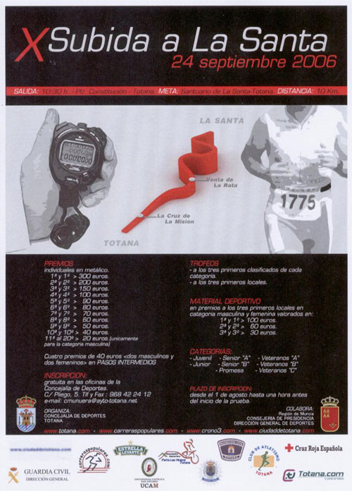 LA X CARRERA SUBIDA A LA SANTA, SE CELEBRARÁ EL PRÓXIMO DOMINGO 24 DE SEPTIEMBRE DE 2006, Foto 1