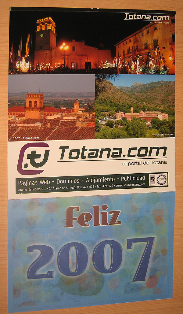 TOTANA.COM INFORMA: DURANTE LA PASADA SEMANA HEMOS REPARTIDO ENTRE TODOS NUESTROS CLIENTES UN DETALLE NAVIDEÑO ASÍ COMO UN CALENDARIO 2007, Foto 1