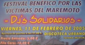 FESTIVAL BENÉFICO POR LAS VÍCTIMAS DEL MAREMOTO DJ´S SOLIDARIOS SE CELEBRARÁ 11 FEBRERO EN DISCOTECA URBANO, Foto 1