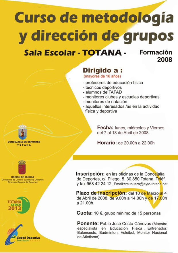 PROGRAMA FORMATIVO CONCEJALÍA DE DEPORTES (1º Semestre 2008), Foto 2