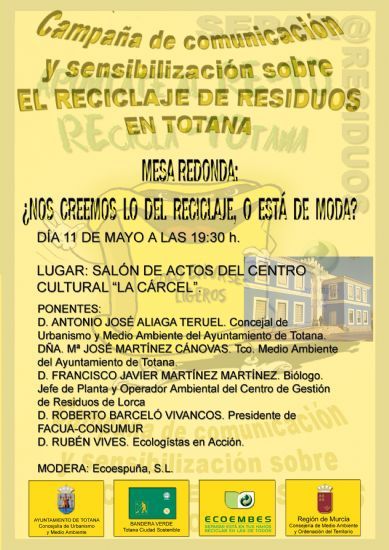 LA CONCEJALÍA DE MEDIO AMBIENTE ORGANIZA UNA CHARLA EL DÍA 11 EN LA CÁRCEL SOBRE EL RECICLAJE DE RESIDUOS EN TOTANA , Foto 1