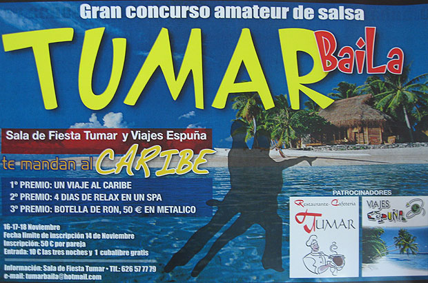 LA SALA DE FIESTA TUMAR Y VIAJES ESPUÑA TE MANDAN AL CARIBE, Foto 1