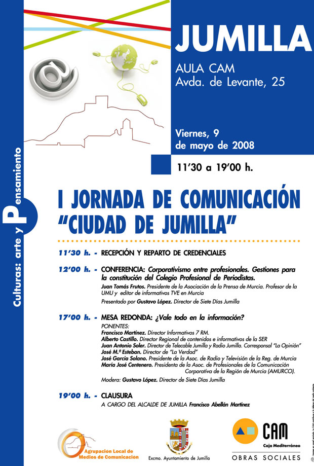 TOTANA.COM Y MURCIA.COM ASISTIRÁN A LA I JORNADA DE COMUNICACIÓN ‘CIUDAD DE JUMILLA’, Foto 1