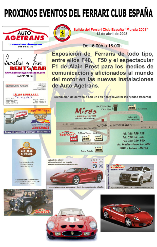 PROXIMOS EVENTOS DEL FERRARI CLUB ESPAÑA, Foto 1