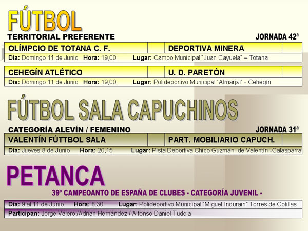AGENDA DEPORTIVA (08/06/2006), Foto 2