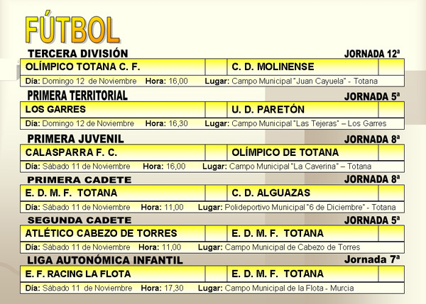 AGENDA DEPORTIVA (10/11/2006), Foto 2