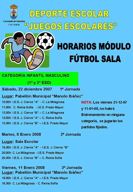 HORARIOS DE ESTA SEMANA DE LOS JUEGOS ESCOLARES, Foto 2