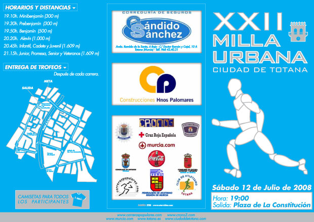 LA XXII MILLA URBANA “CIUDAD DE TOTANA” SE CELEBRARÁ MAÑANA SÁBADO 12 DE JULIO, Foto 1