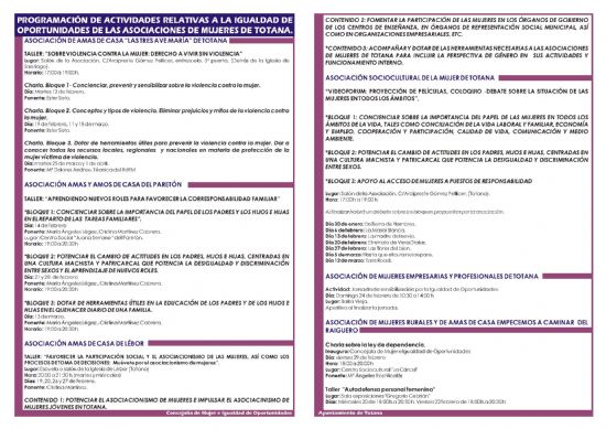LAS ASOCIACIONES DE MUJERES DE TOTANA CONFECCIONAN UN AMPLIO PROGRAMA DE ACTIVIDADES RELATIVAS A LA IGUALDAD DE OPORTUNIDADES DURANTE LOS MESES DE FEBRERO Y MARZO (2008), Foto 3