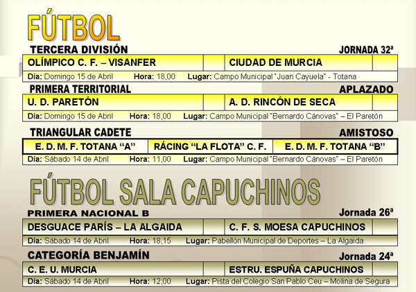 AGENDA DEPORTIVA (13/04/2007), Foto 2