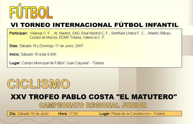 AGENDA DEPORTIVA (15/06/2007), Foto 2