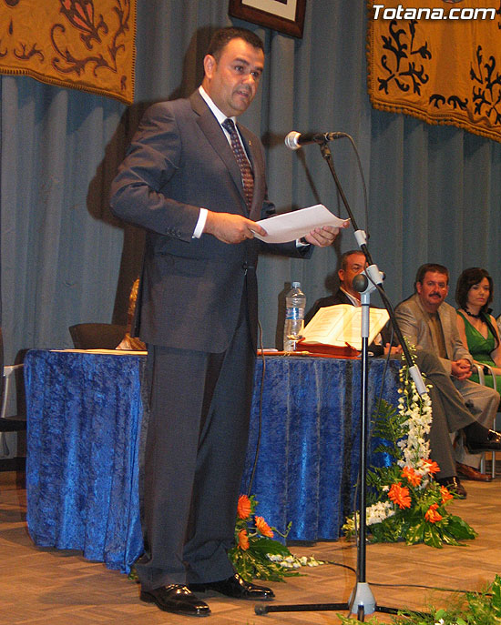 DISCURSO DE INVESTIDURA EN EL ACTO INSTITUCIONAL DEL NUEVO ALCALDE DE TOTANA EN LA TOMA DE POSESIÓN DE LA NUEVA CORPORACIÓN MUNICIPAL, Foto 1