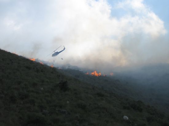 VOLUNTARIOS DE PROTECCIÓN CIVIL DE TOTANA PARTICIPAN EN LAS LABORES DE EXTINCIÓN DE UN INCENDIO OCURRIDO EN EL “CABEZO DEL BOLLO” JUNTO A LA PEDANÍA DE EL RAIGUERO (2007), Foto 1