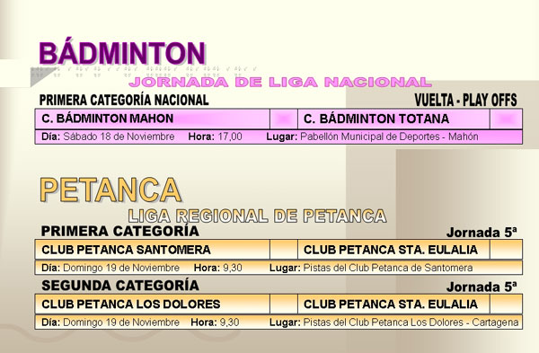 AGENDA DEPORTIVA FIN DE SEMANA (17/11/2006), Foto 7