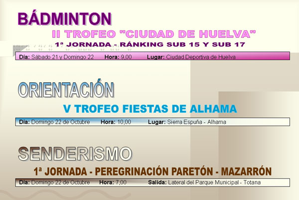 AGENDA DEPORTIVA FIN DE SEMANA (19/10/2006), Foto 6