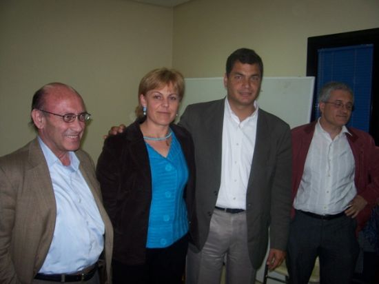 DIRIGENTES DE IU EN MURCIA SE ENTREVISTARON CON EL CANDIDATO DE LA IZQUIERDA EN ECUADOR, RAFAEL CORREA, Foto 1