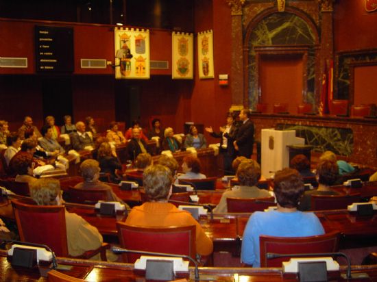 MEDIO CENTENAR DE SOCIAS DE LAS ASOCIACIONES DE AMAS DE CASA DE TOTANA VISITAN LA ASAMBLEA REGIONAL EN LA SEMANA CONTRA LA VIOLENCIA DE GÉNERO, Foto 2