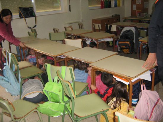 PROTECCIÓN CIVIL DE TOTANA IMPARTE EN EL COLEGIO SAN CRISTÓBAL DE ALEDO CHARLAS PREVENTIVAS Y DE ACTUACIÓN FRENTE A TERREMOTOS (2007), Foto 6