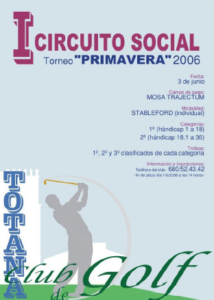 I-CIRCUITO SOCIAL del TOTANA Club de Golf. Torneo “PRIMAVERA” 2006, Foto 1