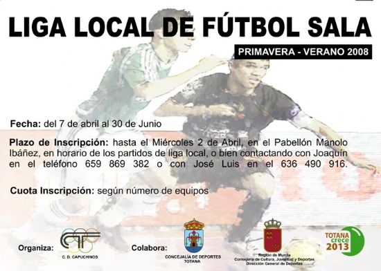 EL CLUB DEPORTIVO CAPUCHINOS ABRE EL PLAZO PARA PARTICIPAR EN LA LIGA DE FÚTBOL SALA PRIMAVERA-VERANO 2008 HASTA EL PRÓXIMO 2 DE ABRIL (2008), Foto 1