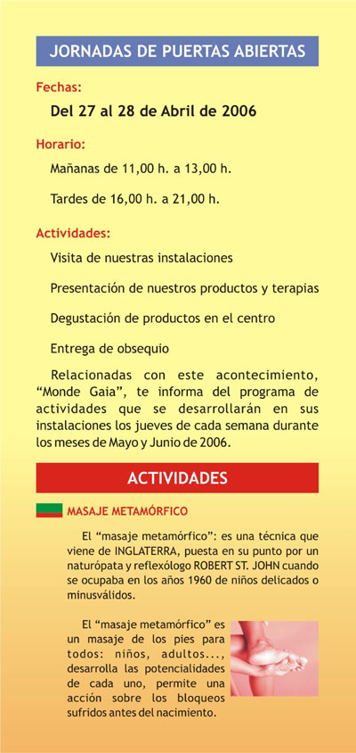 MONDE GAIA REALIZARÁ UNA JORNADA DE PUERTAS ABIERTAS CON MOTIVO DE SU XII ANIVERSARIO, Foto 2