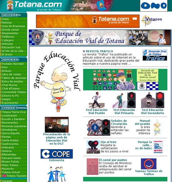 LA PÁGINA WEB PARQUE EDUCACIÓN VIAL DE TOTANA AMPLÍA SU OFERTA EDUCATIVA EN LA RED, Foto 1