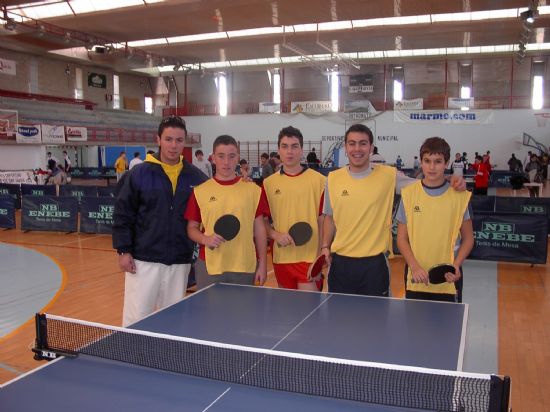 LA CONCEJALÍA DE DEPORTES DESPLAZÓ EL PASADO SÁBADO 25 DE FEBRERO A CUATRO ESCOLARES DE TOTANA AL CAMPEONATO REGIONAL ESCOLAR DE TENIS DE MESA, QUE TUVO LUGAR EN SAN JAVIER, Foto 1