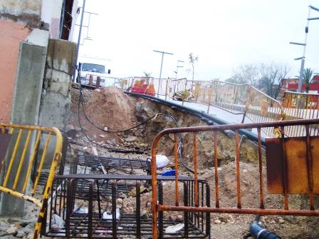 IZQUIERDA UNIDA DICE QUE SIGUE LA CHAPUZA EN LAS OBRAS DEL DESVÍO: ARRANCAN QUINCE PALMERAS QUE PLANTARON CUANDO VINO VALCÁRCEL PARA EL DÍA DE LA REGIÓN, Foto 1