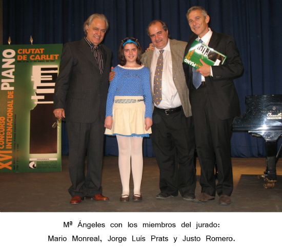 LA PIANISTA TOTANERA MARÍA ÁNGELES AYALA MORENO CONSIGUE CON TAN SÓLO 10 AÑOS EL PRIMER PREMIO DEL XVI CONCURSO INTERNACIONAL DE PIANO “CIUTAT DE CARLET” DE VALENCIA, Foto 3