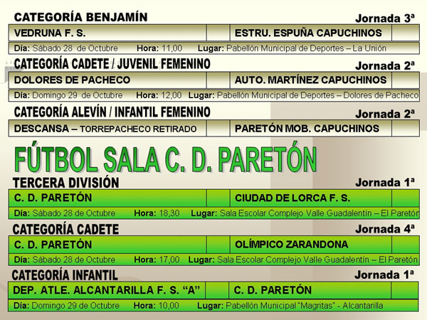 AGENDA DEPORTIVA FIN DE SEMANA (27/10/2006), Foto 4