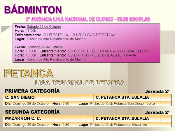 AGENDA DEPORTIVA FIN DE SEMANA (27/10/2006), Foto 6