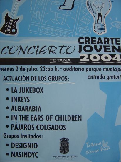 CONCEJALÍA DE JUVENTUD CELEBRA CONCIERTO CREARTE JOVEN´2004 PRÓXIMO VIERNES EN EL AUDITORIO PARQUE MUNICIPAL, Foto 1