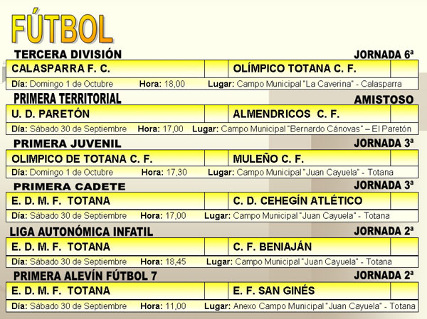 AGENDA DEPORTIVA FIN DE SEMANA, Foto 2