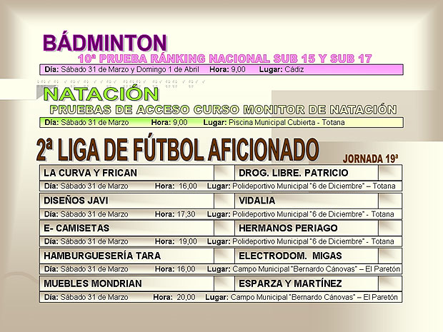 AGENDA DEPORTIVA (30/03/2007), Foto 7