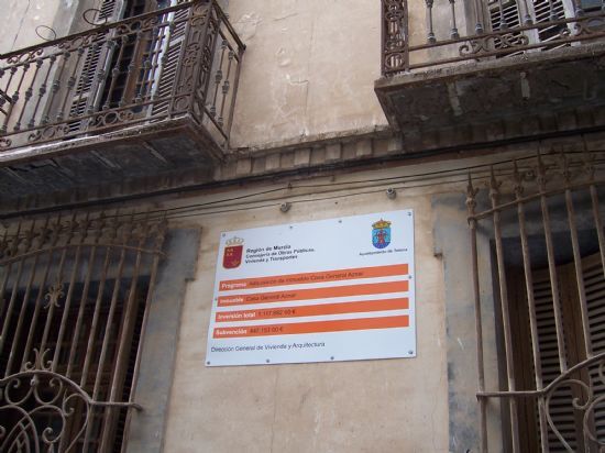 SOLICITAN UNA SUBVENCIÓN A LA CONSEJERÍA DE OBRAS PÚBLICAS PARA LA REHABILITACIÓN DE LA CASA GENERAL AZNAR, Foto 1