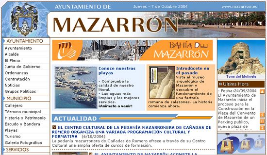 LA NUEVA PÁGINA WEB DE MAZARRÓN REGISTRA 30.000 VISITAS EN SU PRIMER MES EN LA RED, Foto 1