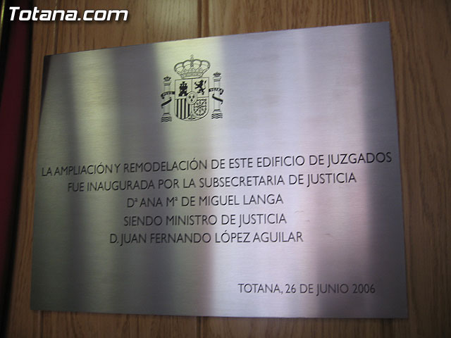 LA SUBSECRETARIA DE ESTADO DE JUSTICIA INAUGURA LAS OBRAS DE AMPLIACIÓN Y REMODELACIÓN DE LOS NUEVOS JUZGADOS DE TOTANA - 28
