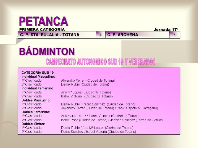RESULTADOS DEPORTIVOS (26/02/2007) - 7 RESULTADOS DEPORTIVOS (26/02/2007) - 7
