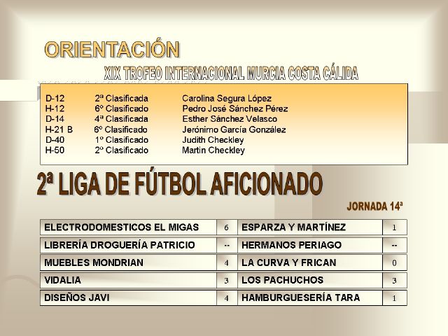 RESULTADOS DEPORTIVOS (26/02/2007) - 8 RESULTADOS DEPORTIVOS (26/02/2007) - 8