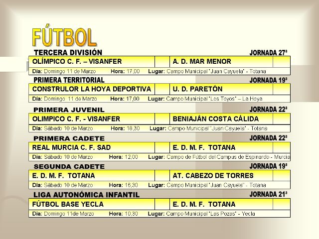 AGENDA DEPORTIVA (09/03/2007) - 1