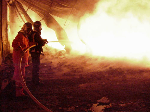 Un incendio arrasa una nave hortofrutcola en el paraje de El Bosque, Foto 1