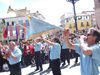 La música de cornetas y tambores resonó en la plaza de la Constitución